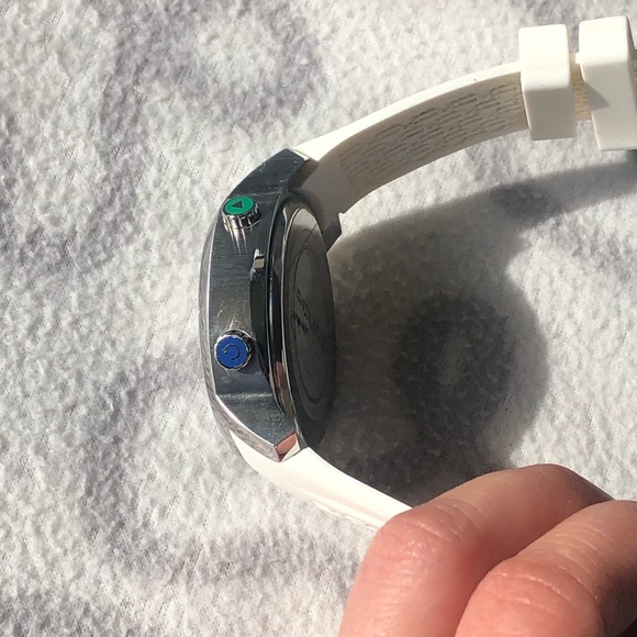 Police Men's Cyber Digital Chronograph Day-Date White Silicone Watch - Picture 4 of 8